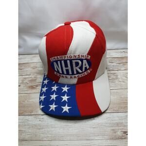 RARE Vintage NHRA Drag Racing Championship Hat American Flag Snapback Hat Men's